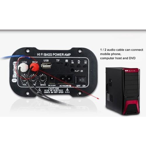 220V Digital Plug-in Bluetooth Amplifier Board 5-inch Triple-use Digital Amplifier Motherboard Car Auto Accessories