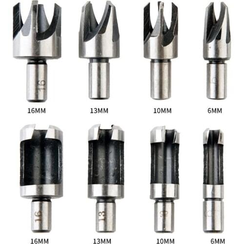 8pcs/set of carbon steel cork cutter/woodworking drill/claw type round dowel drill carbon steel cork cutter