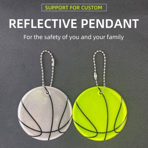 Basketball Keychains Key ings Reflector Night Reflective Pendant Charm Bag Accessories For Bicycle Safety 600 Light Material