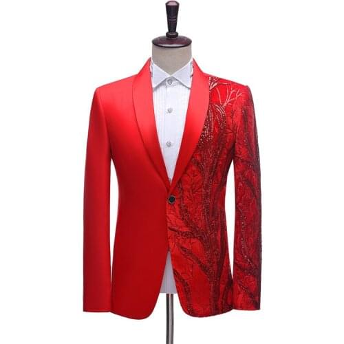 Sequin Men Casual Blazers Fashion Stage Costume Performance Suit Jacket Ball Studio DJ Host Singer Dancer Tuxedo Nightclub Prom