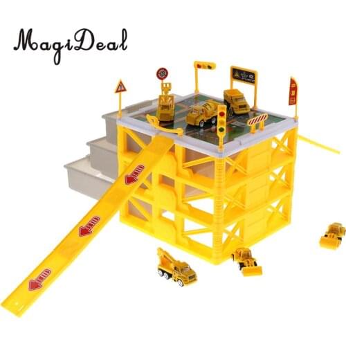 Kids Educational Three-layer Drawers Car Garage Box Storage Parking Lot Building Playset Children Educational Toy