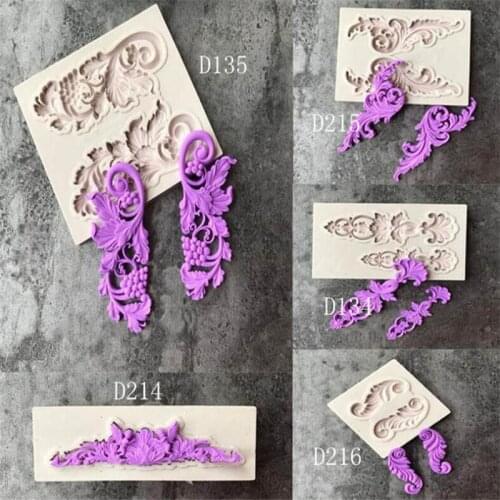 DIY Sugarcraft Relief Cake Silicone Mold Vintage Border Lace Fondant Molds Cake Decorating Tools Gum paste Sugarcraft Mould