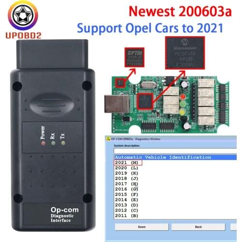 Newest OPCOM V2021 200603a For Opel V1.95 PIC18F458 with FTDI FT232RQ Chip OBD2 Scanner Tool Flash Firmware Update Untill 2021