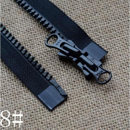 Short Plastic Resin YKK 8vs Zipper Black 49cm Heavy Duty Double Open Ended 2-way for Coat Jacket Sewing Accessories Wholesale