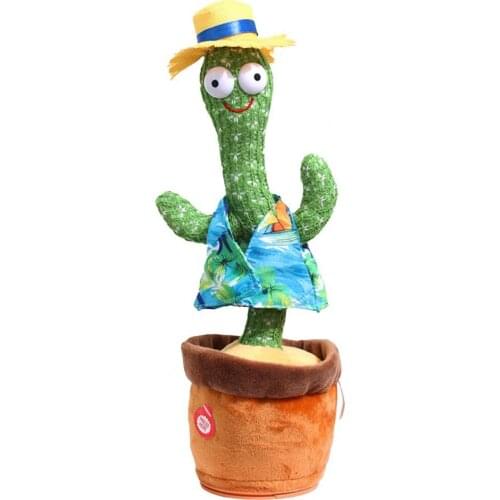 Creative Realistic Electronic Shake Dancing Cactus Plush with Song Early Childhood Education Cactus Stuffed Toy for Children