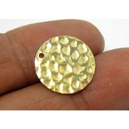 100pcs Brass pendant 16mm Round hammered raw brass earrings findings R422
