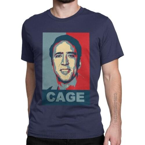 Men Nicolas Cage 2021 T Shirts Pure Cotton Tops Awesome Classic Short Sleeve O Neck Tee Shirt Summer T-Shirt
