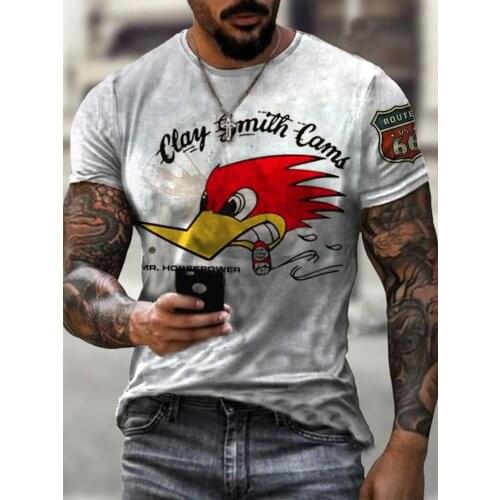 2021 mens summer round neck short-sleeved loose personality T-shirt printing casual short-sleeved long-sleeved T-shirt top