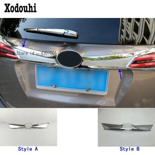 Car Cover ABS Chrome Back Rear Door Bottom Trunk Tailgate Frame Plate Trim Lamp 1pcs For Toyota RAV4 2016 2017 2018