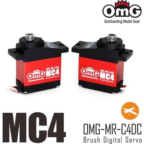OMG MC4 3-4KG Metal Gear Brush Digital Servo For RC Helicopter Airplane