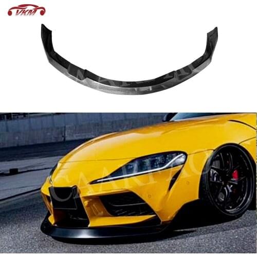 Carbon fiber Material Front Bumper Lip Chin Spoiler FRP Black Bumper Covers For Toyota Supra A Style 2019 2020