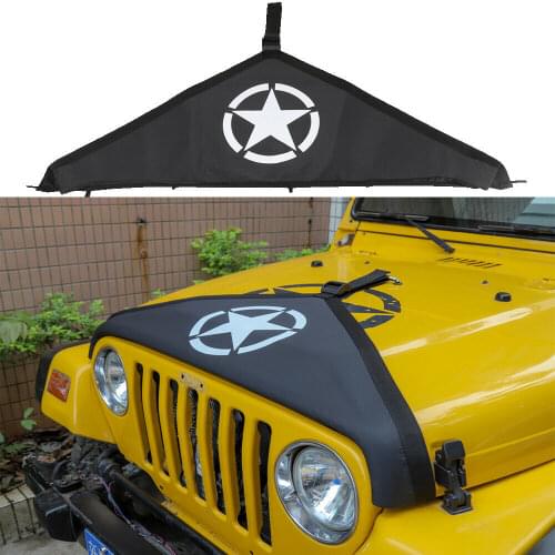 Front Hood Cover Front End Bra Protector for Jeep Wrangler TJ 1997-06 Black star