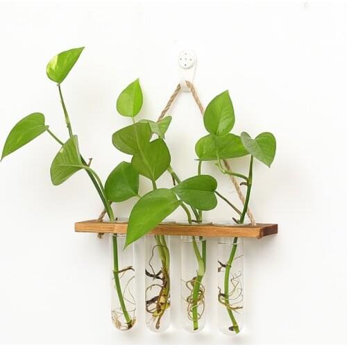 Hanging Wood Vase Potted Decoration Nordic Decorative Vase Hydroponic Terrarium Arrangement Container Flower Table Vase