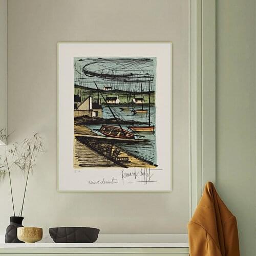 Port Breton 1979 by Bernard Buffet Canvas Oil Painting Artwork Aesthetic Decorative Picture Wall Hanging Decor Home Decoration