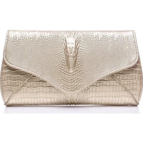 Fashion crocodile Cowhide leather Women clutch bag ladies genuine Leather handbag shoulder messenger bag ladies party clutch bag