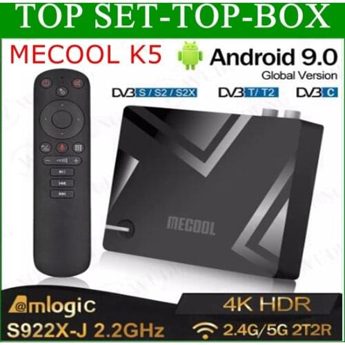 Amlogic S905X3 Smart Android 9.0 TV Box DVB-S2 DVB-T2 DVB-C 2GB RAM 16GB ROM 2.4G 5G WiFi Bluetooth 4K HD Set top Box Mecool K5