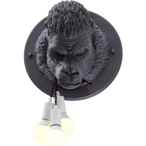 Modern decor Gorilla lamp Resin Wall Lamps Retro Animal wall light use for living room bedroom light Fixture E27 AC85-265V