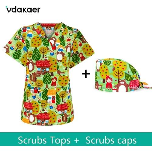 2021 new Unisex Scrub Work clothes Short Sleeve health service Uniform Scrubs Set lab coat/suits wholesale pet store work set