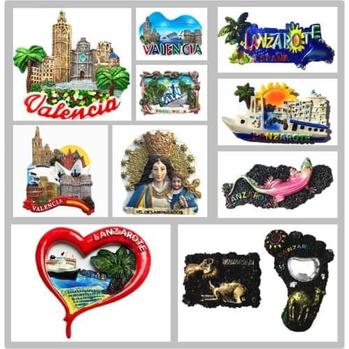 Spain Italy 3D Fridge Magnets Tourism Souvenir Refrigerator Magnetic Sticker Collection Handicraft Gift