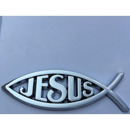 Universal Jesus Fish Symbol Logo Car Decal Emblem Badge Sticker Decal 3D Christian Car&Truck Decorative Sticker Car Styling