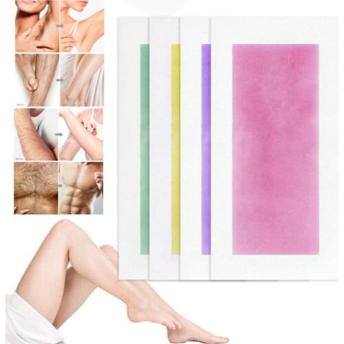 Armpit Arms Legs Parts Hair Removal Wax Strips Papers Double Side Natural Beeswax Depilation Effective Body Skin Care Tool 10PCS