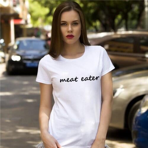 BLWHSA Meat Eater Printed T Shirt Women Best Friend Short Sleeve Summer Slogan T-shirt Funny Festival Top Meat Eater Shirts