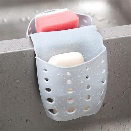 1PCS Silicone Sink Holder Hanging Kitchen Drain Bag Sink Soap Sponge Holder Sink Caddy Multi-purpose Kitchen Storage Baskets