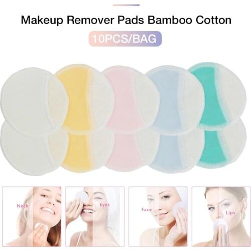 10pcs Reusable Makeup Remover Pads Makeup Remover Discs Washable Cosmetic Makeup Pads for All Skin Types