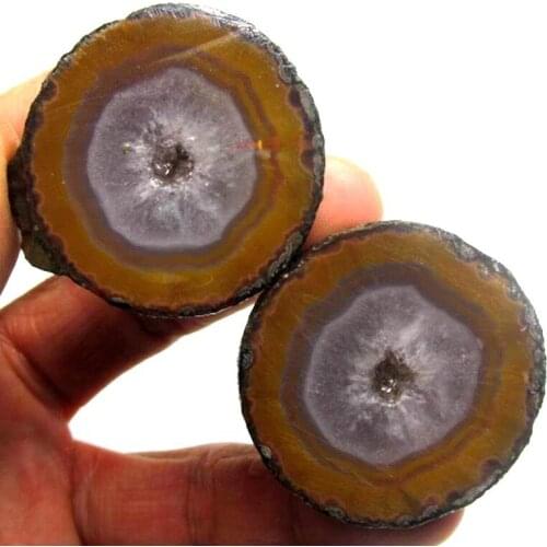 110g Pair of Unpolished Achat Agate Thunderegg Half Geode - crystals and stones healing Mineral specimen Home Decor x0485