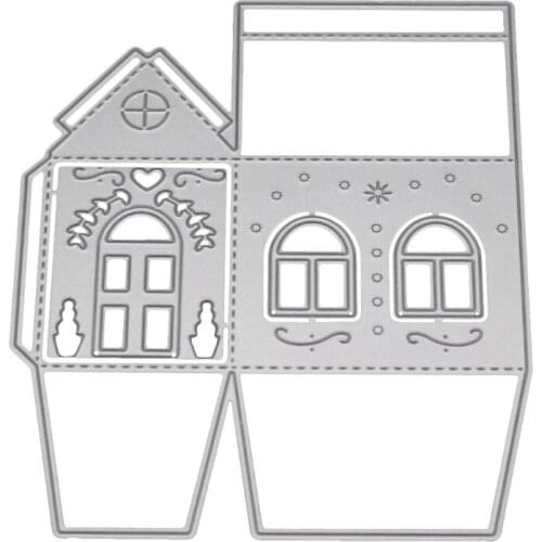 3D House Metal Cutting Dies Stencil DIY Scrapbooking Album Stamp Paper Card Embossing Craft Decor