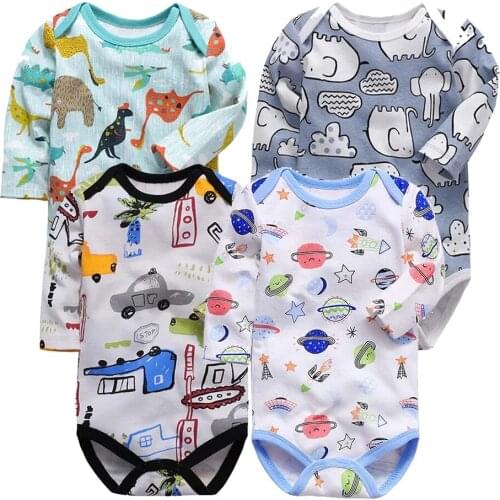 2021 Baby Rompers 4-pack Infant Jumpsuit Boy & girls clothes Summer High Quality Newborn Ropa Bebe Clothing Costume 6-24M
