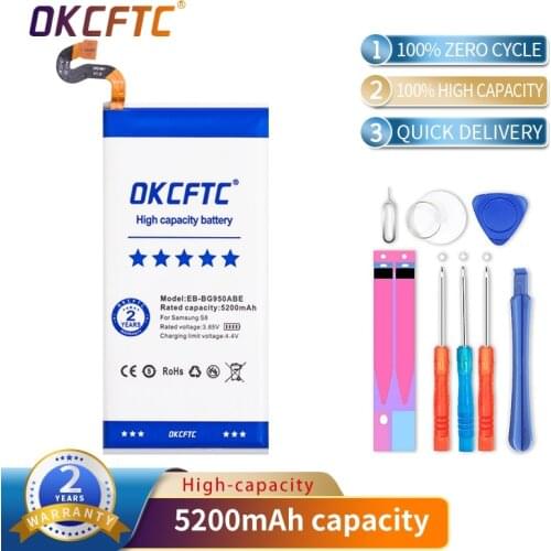 OKCFTC 5200mAh EB-BG950ABE Battery for Samsung Galaxy S8 G9508 G9500 G950U SM-G9508 SM-G G Project Dream G950A G950T G950 G950F