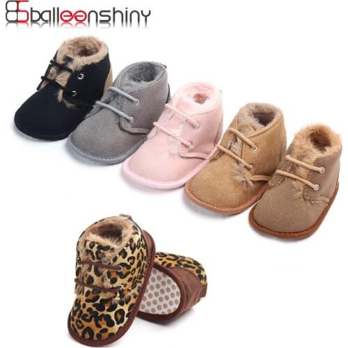 Balleenshiny Baby Girls Boys Winter Keep Warm Shoes First Walkers Sneakers Kids Crib Infant Footwear Boots Newborns Prewalkers