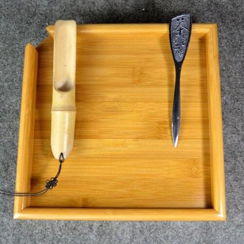 Natural Bamboo TeaTray + Teaspoon + Teaknife Puer Tea Board For Showing Tea Chinese Ceremony Tools Accessories