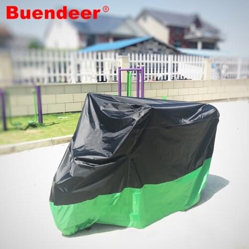 Buendeer M/XL/XXL/XXXL Black with Green Motorcycle Cover Motor Bike Moped Scooter Waterproof Dust UV Outdoor Cover Protection