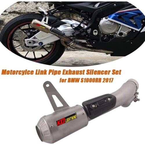 For BMW S1000RR 2017 Motorcycle Stainless Steel Link Pipe Exhaust Muffler Pipe Set Silencer System Silp on installation
