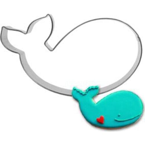 Whale Mold Kitchen Toys Cake Fondant Biscuit Press Icing Set Stamp Cookie Fondant Cutter Tools Stainless Steel Best Seller