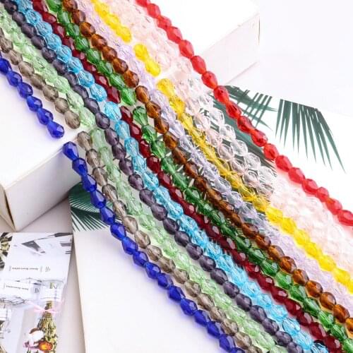 ZHUBI Crystal Pendant 3*5/6*8mm Czech Lampwork Glass Drop Faceted Beads Chinese Beading Wholesale Crafts Jewelry Accessorise