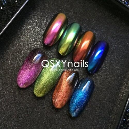 20g Multi-usages 9D Magnetic Cat Eye Pigment Mirror Powder Glitter Pink Green Orange Blue Chameleon Chrome Nail Art Decoration