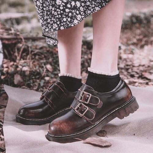 Genuine Leather Sweet Girls Female Kawaii Tea Party Japanese Cute Anime Cosplay Lolita Shoe Women Harujuku Jk Uniform Shoes