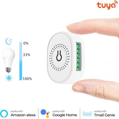 Mini Smart Tuya Wifi Dimming Switch Smart Life APP Remote Control Voice Control Range Wide With Alexa Google Home Smart Home