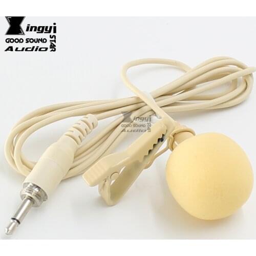 Beige Tie Lapel Lavalier Mic Clip Microphone 3.5mm Plug Screw Microfoon Mike For Wireless PC Karaoke System BodyPack Transmitter