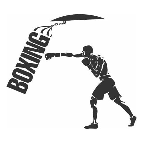 Male Boxer Hits A Hanging Fist Boxing Character Pattern Car Stickers For Tires And Rim Design Art Decal FA423