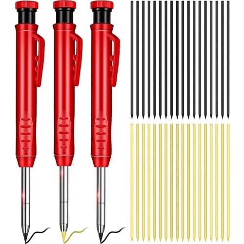 NEW-Solid Carpenter Pencil With Sharpener And Leads Mechanical Pencils For Wood Flooring Marker Drawing Scriber(39 Pieces)