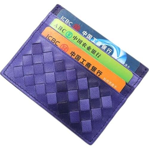 New Genuine Sheepskin Two-color Weave Wallet Purse Fashion Short Cute Coin Bag Designer Mini Credit Card Holder Slim Lady Wallet
