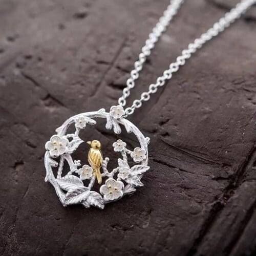 Hiyong 925 Silver Necklace Animal Hummingbird Necklaces Fashion Clavicle Chain Swallow Birds Necklaces & Pendants Collares Gifts