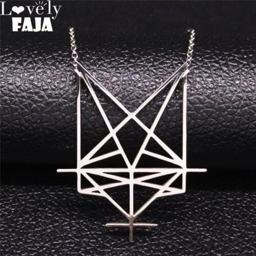 2021 Stainless Steel Demon Seal Chain Necklace Silver Color Satan DEICIDE Necklaces Women/Men Jewelry collares mujer N307403