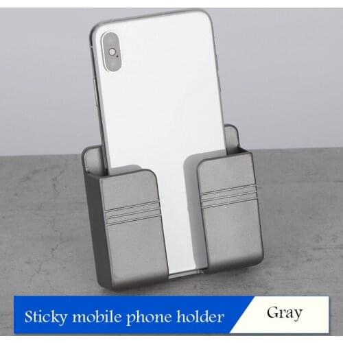 1PC Mobile Phone Charging Stand Wall-mounted Rack on Bed Sticky Wall-mounted Multi-function Non-punch Toilet Bedside Universal