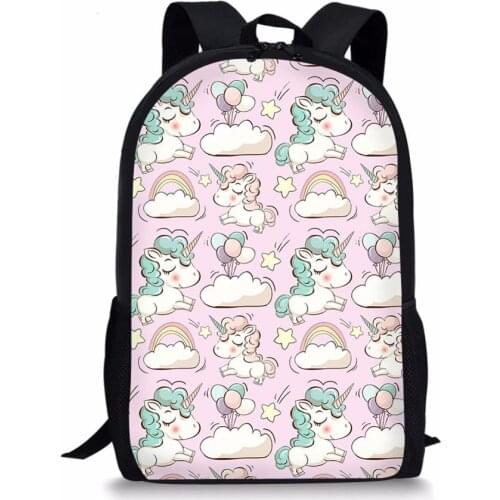Cute Unicorn Prints Durable School Backpack For Kids Girls Travel Package Cartoon Children Birthday Gifts Elementary School Bag