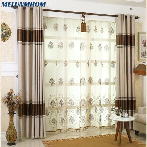 Luxury Jacquard Curtains for Kitchen Europe Window Blackout Curtains for Living Room Bedroom Europe Embroidered Sheer fabric